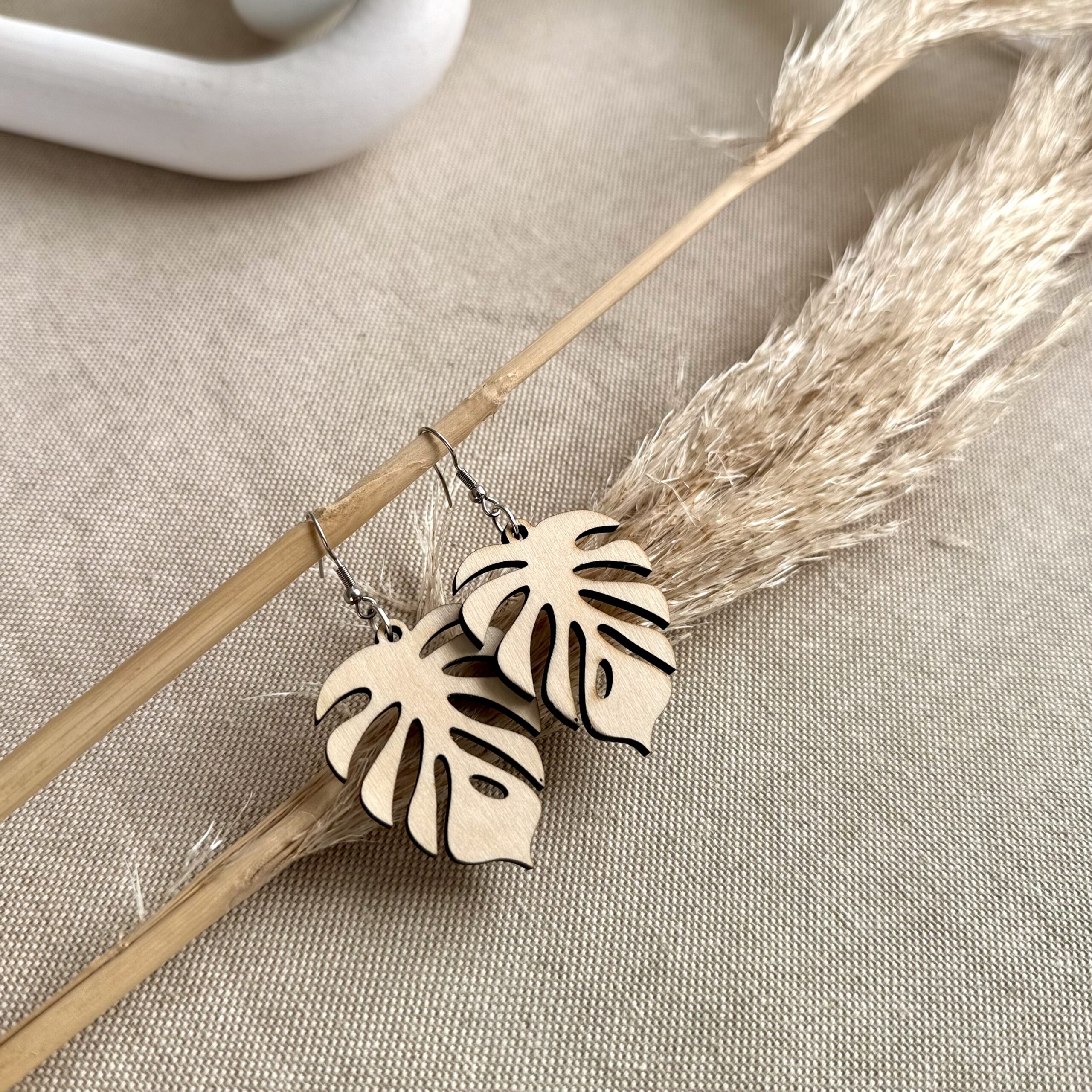 boucles d'oreilles monstera