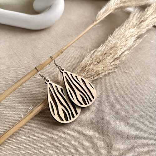 boucles d'oreilles en bois