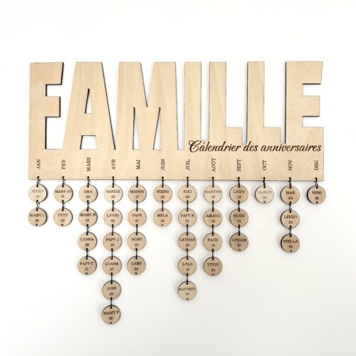 Calendrier des anniversaires