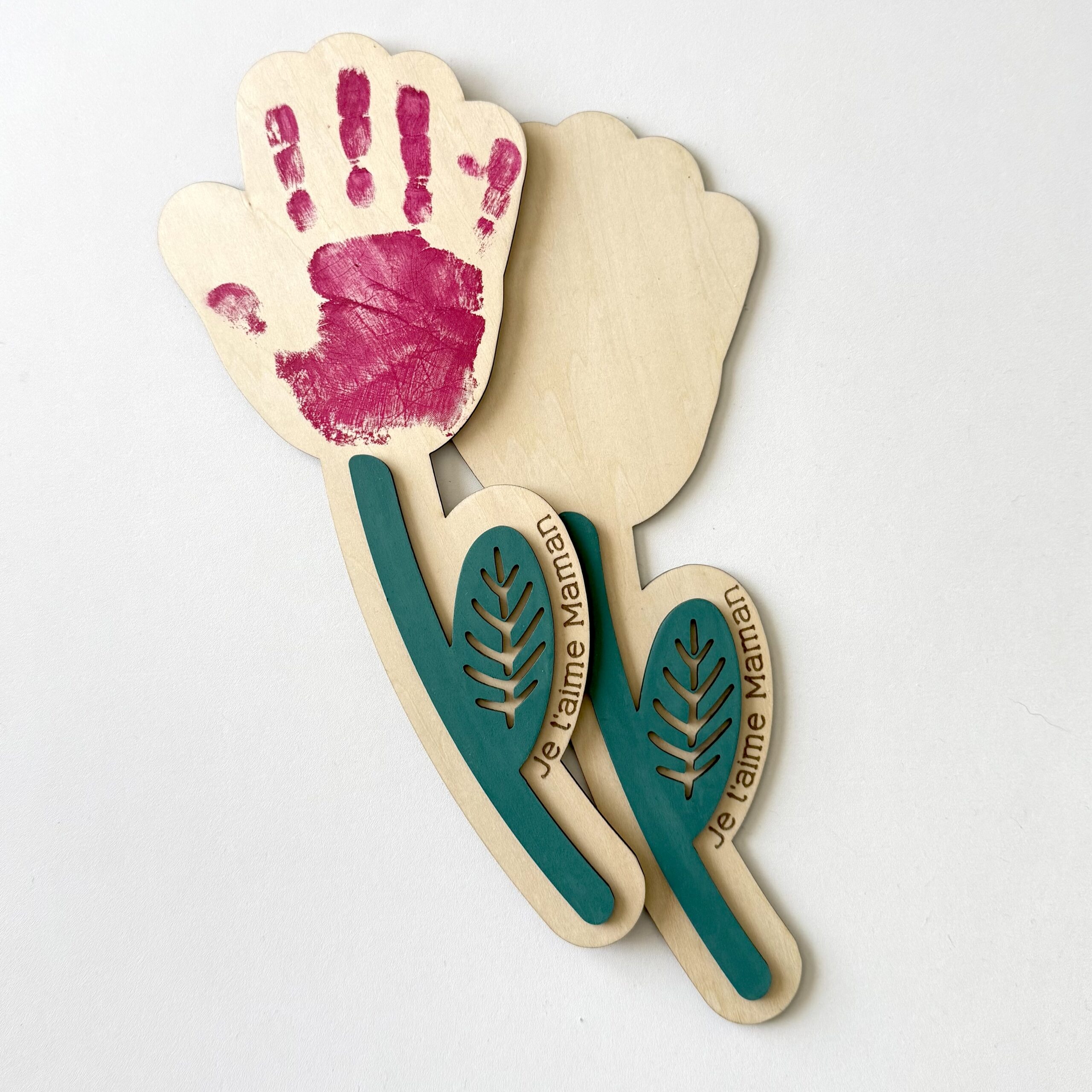 Fleur en bois à empreinte – Image 3